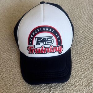 F45 Training Foam Trucker Hat - White & Black with Red Logo